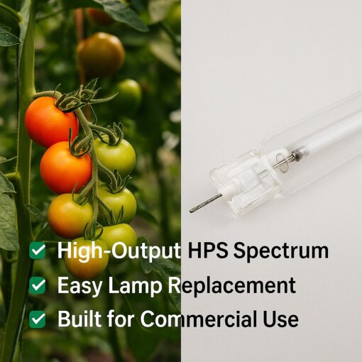 Ushio HiLUX GRO™ 1150W Double-Ended HPS Grow Light Bulb – 2100K / 2400 µmol/s PAR Output – 10,000 Hour Life – Pro Greenhouse & Turf Use - Image 4