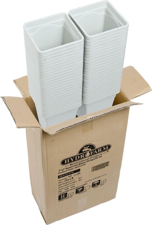 5"x5" Square White Pot, 7" Tall, 100 per case - Image 2