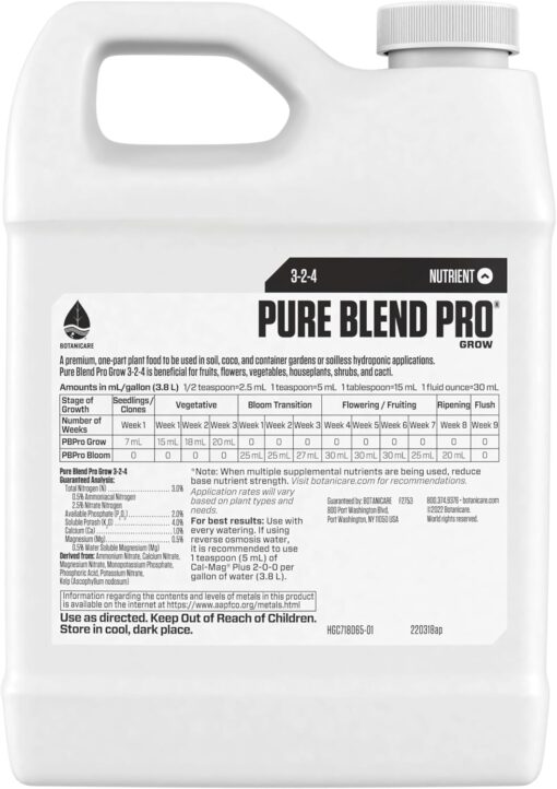 Botanicare Pure Blend Pro Grow Quart - Image 2