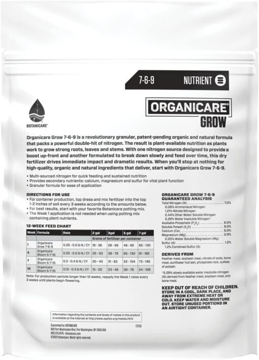 BOTANICARE ORGANICARE GROW 5LB - Image 2