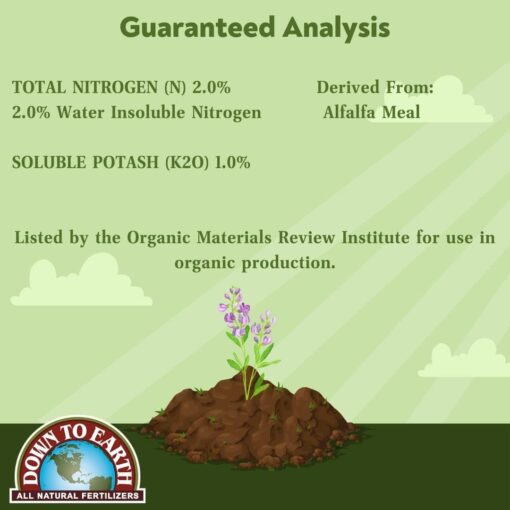 Down To Earth Alfalfa Meal - 4 lb - Premier Hydro - Image 3