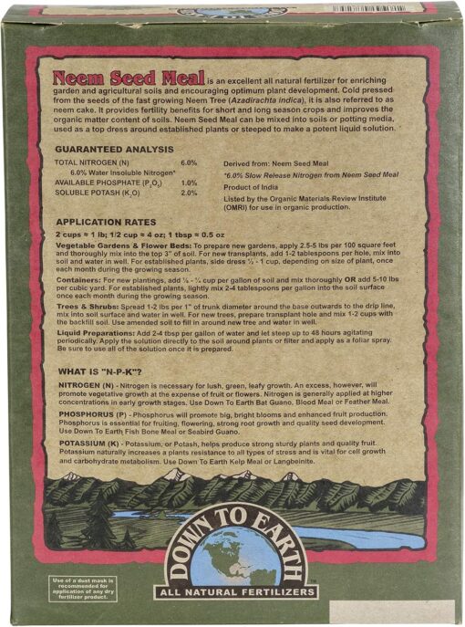 Down To Earth Neem Seed Meal - 5 lb - Image 2