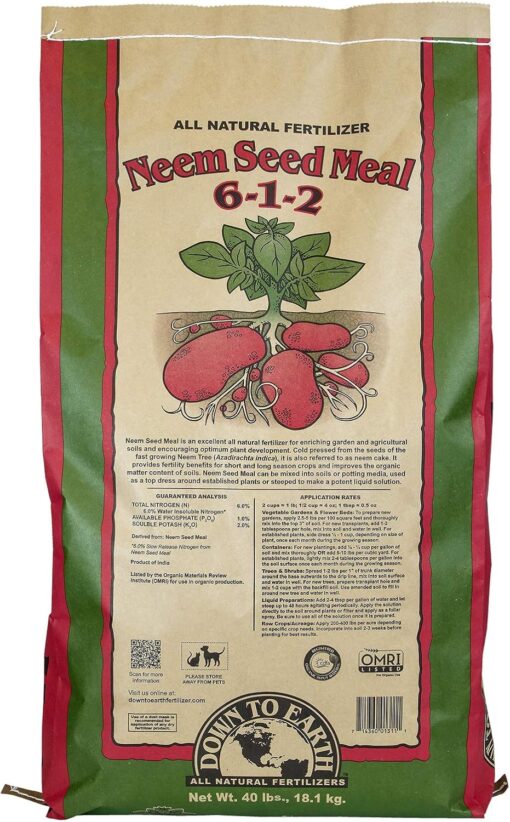Down To Earth Neem Seed Meal - 40 lb