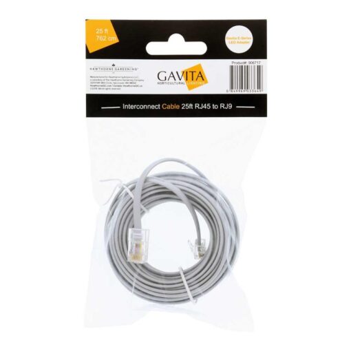 Gavita E-Series LED Adapter Interconnect Cable 25ft Cable RJ45 to RJ9