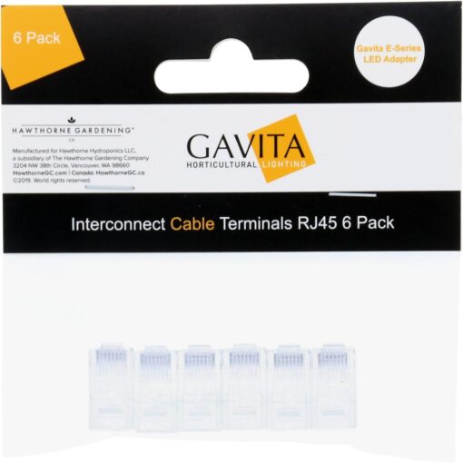 Gavita E-Series LED Adapter Interconnect Cable Terminals RJ45 6 Pack