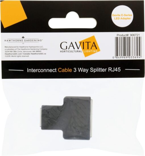 Gavita E-Series LED Adapter Interconnect Cable 3 Way Splitter RJ45
