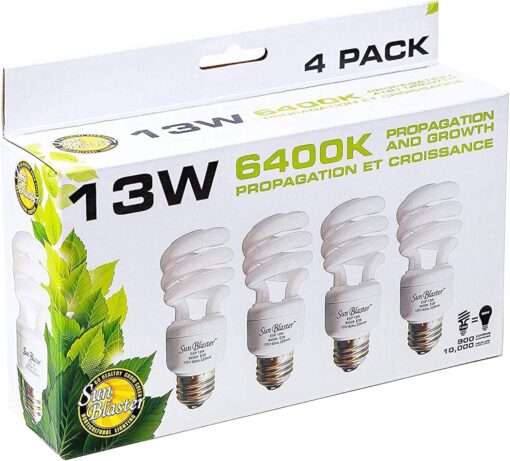13W SunBlaster CFL 6400K (4-pack) - Premier Hydro - Image 2