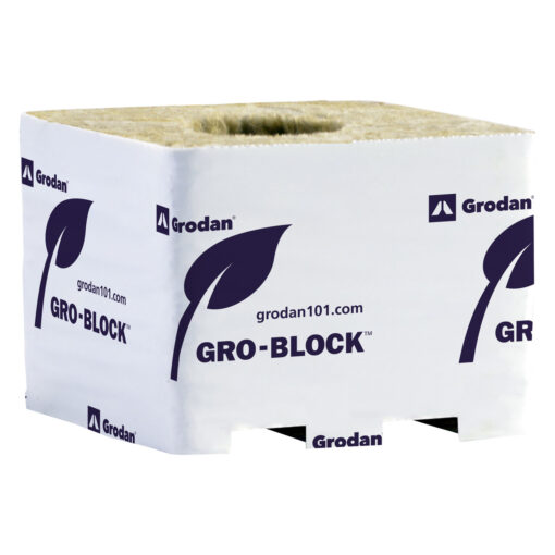 Gro Block Improved Medium 4Inches GR7,5 w/ hole (4Inchesx4Inches3.1Inches) wrapped (6/strip- 32 strips per cs) 192 per case
